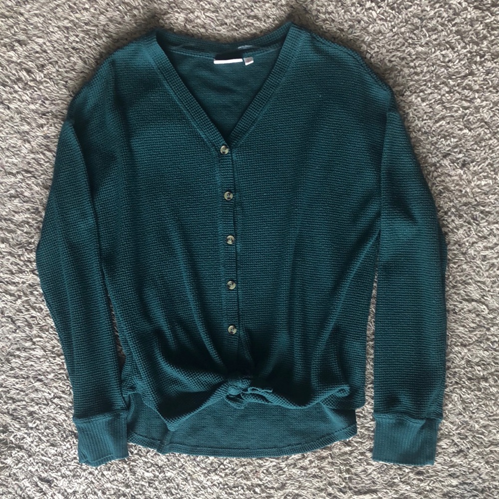 SO Emerald Button-Up Women's Sweater